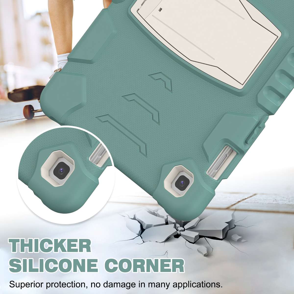 3-Layer Protection Screen Frame + PC + Silicone Shockproof Combination Case wi ... (Emerald Green)