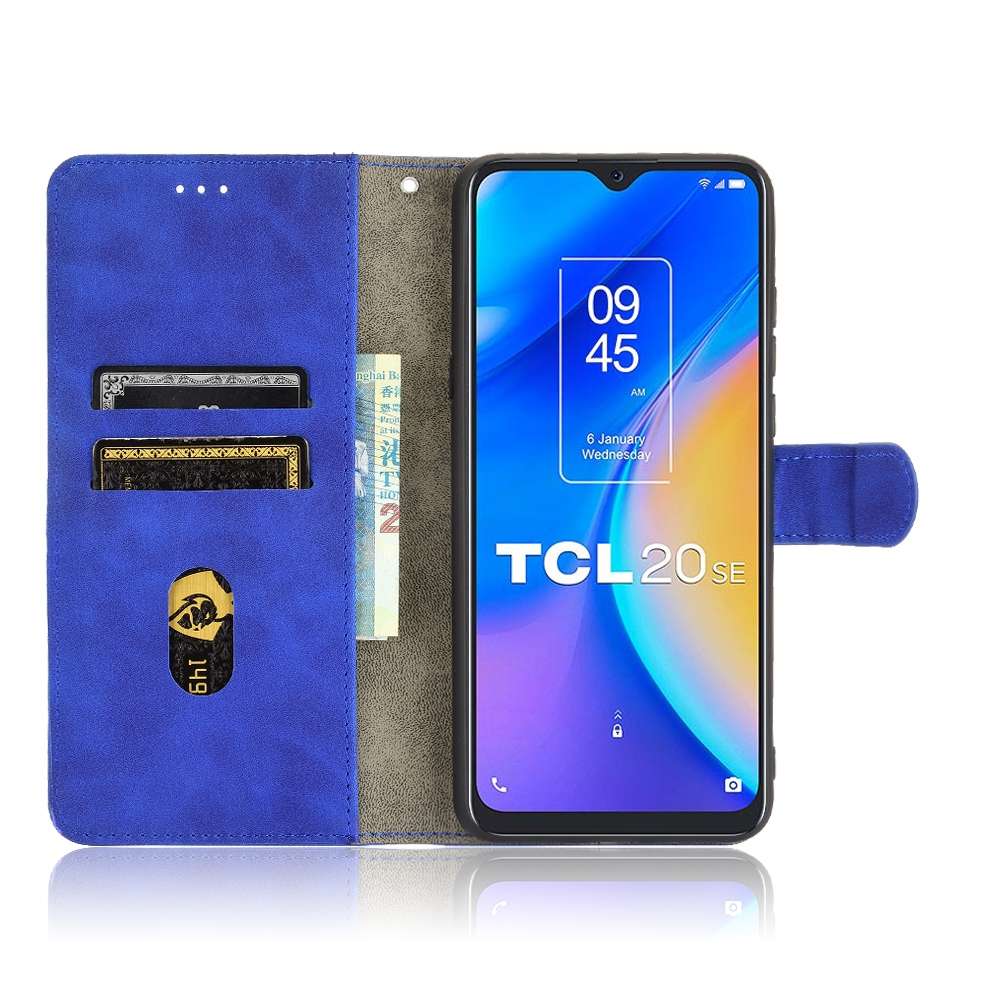 For TCL 20 SE Solid Color Skin Feel Magnetic Buckle Horizontal Flip Calf Texture PU Lea ... (Blue)