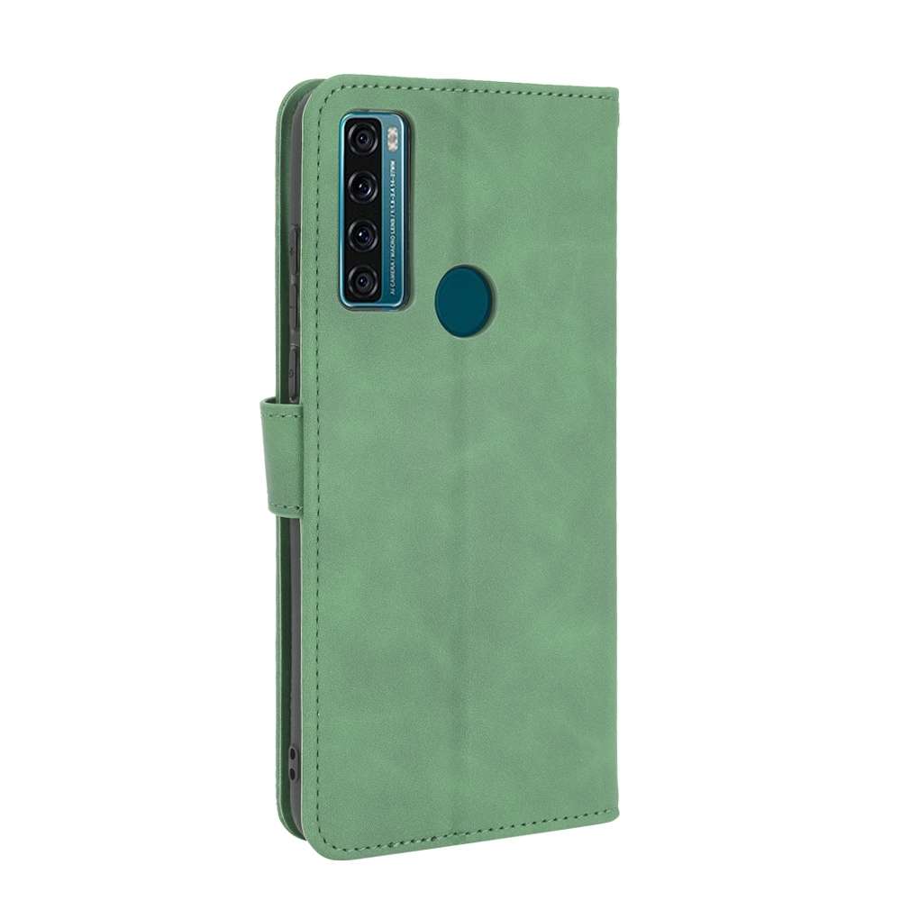 For TCL 20 SE Solid Color Skin Feel Magnetic Buckle Horizontal Flip Calf Texture PU Le ... (Green)