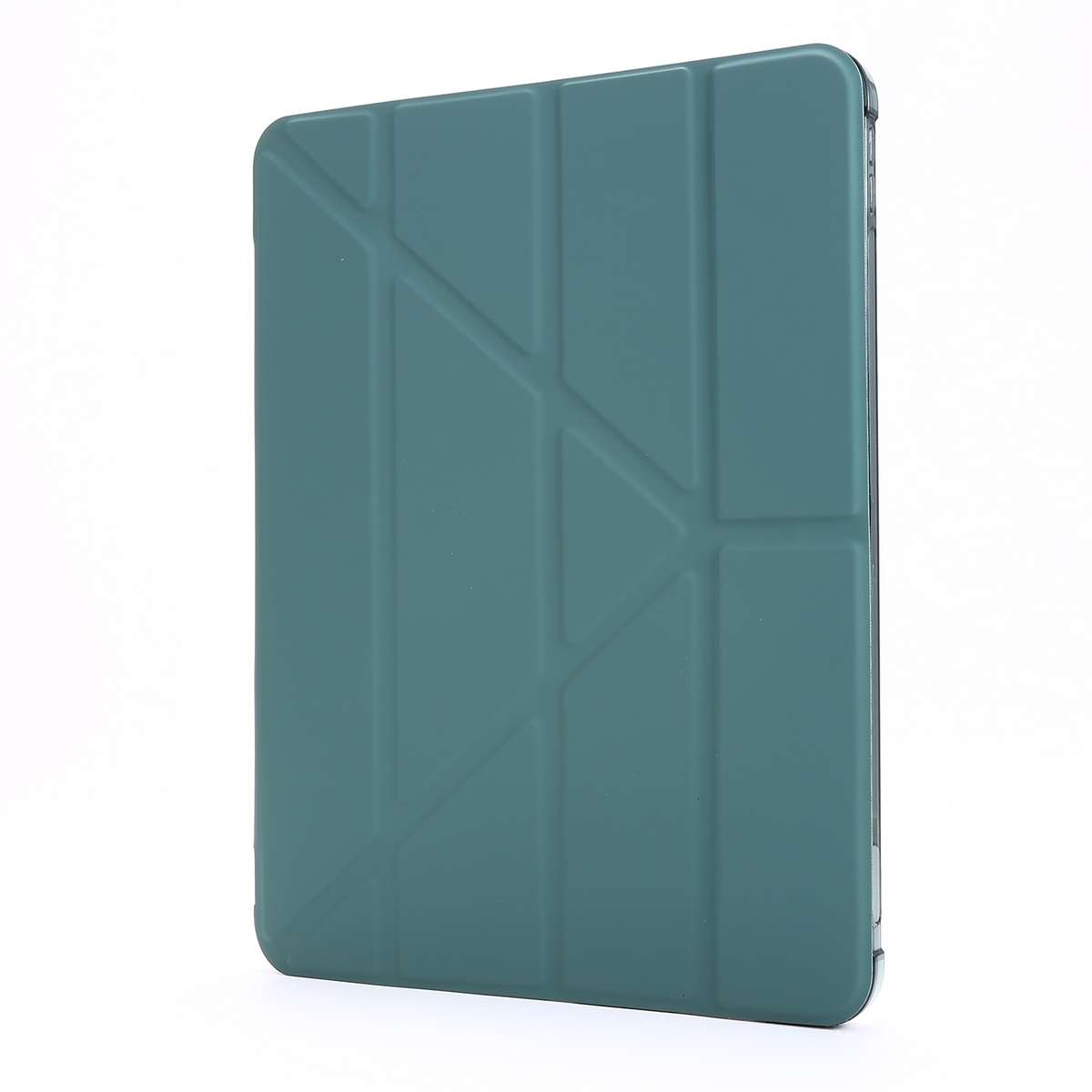 For iPad Air 13 2025 / 2024 / Pro 12.9 2022 / 2021 Multi-folding TPU Leather Tabl ... (Deep Green)