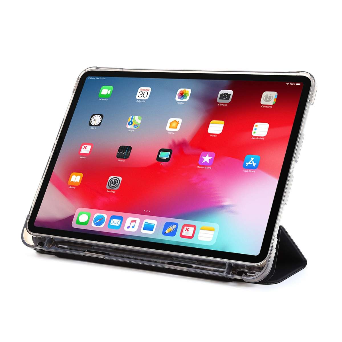 For iPad Pro 12.9 2022 / 2021 Multi-folding Horizontal Flip PU Leather + Shockproof Ai ... (Black)