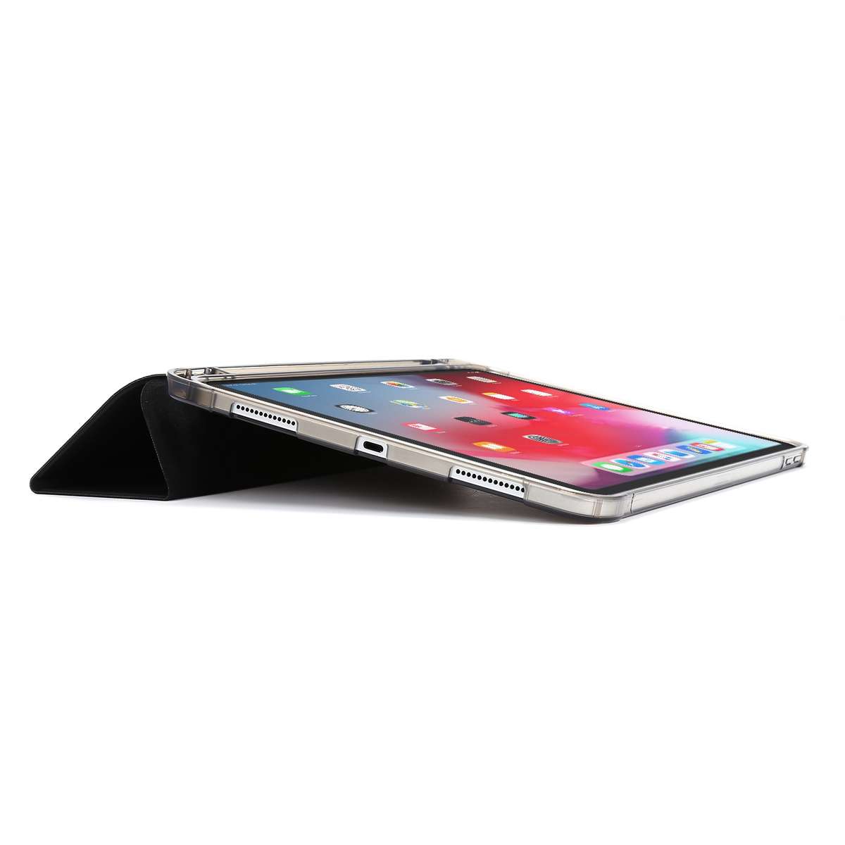 For iPad Pro 12.9 2022 / 2021 Multi-folding Horizontal Flip PU Leather + Shockproof Ai ... (Black)