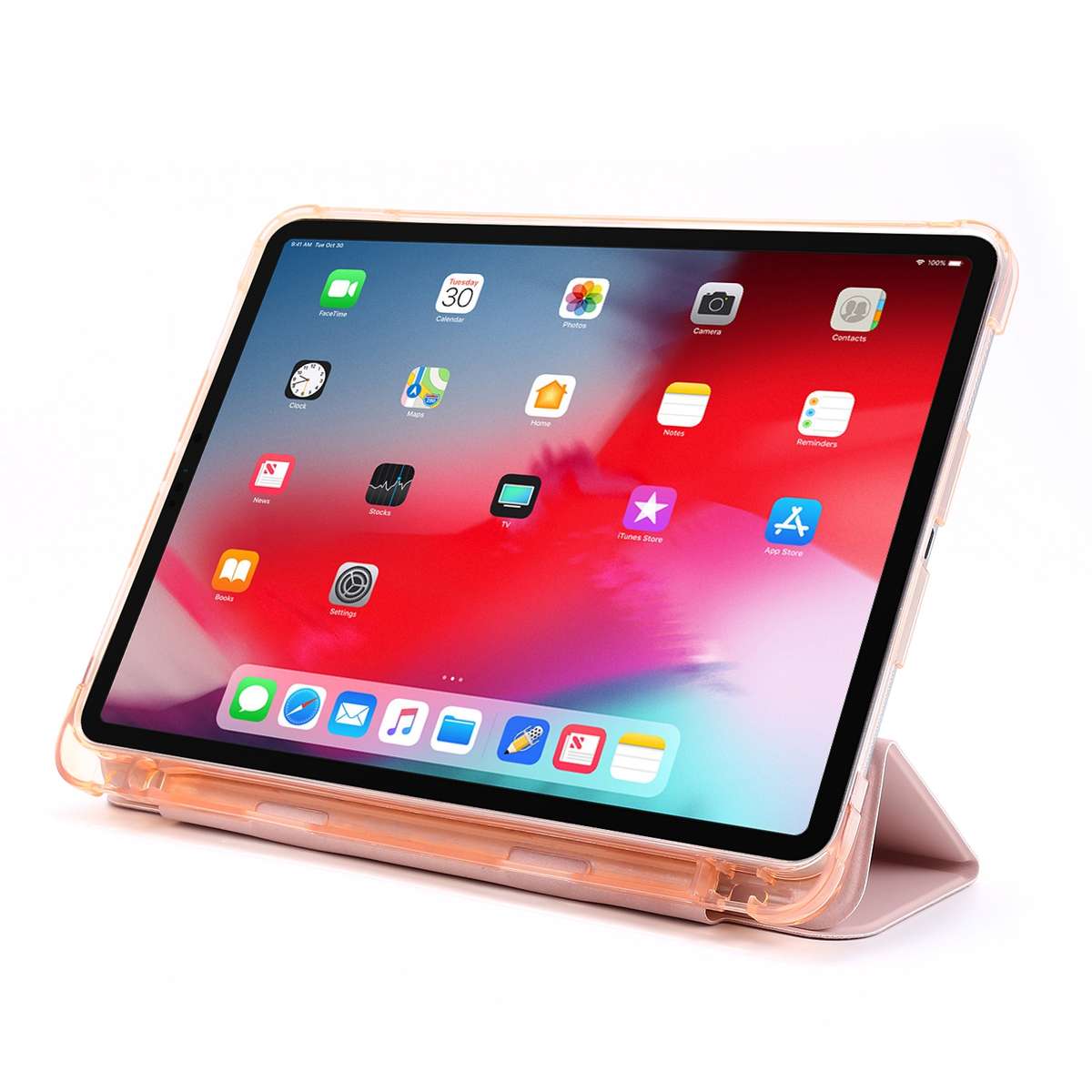For iPad Pro 12.9 2022 / 2021 Multi-folding Horizontal Flip PU Leather + Shockproof Air ... (Gold)