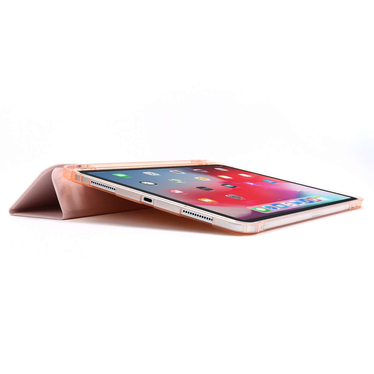 For iPad Pro 12.9 2022 / 2021 Multi-folding Horizontal Flip PU Leather + Shockproof Air ... (Gold)