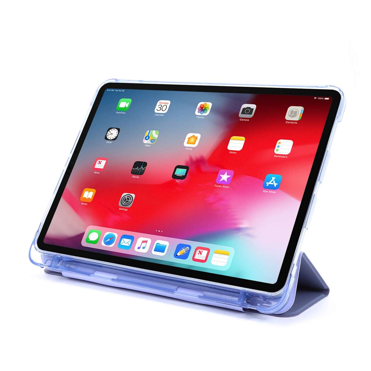 For iPad Pro 12.9 2022 / 2021 Multi-folding Horizontal Flip PU Leather + Shockproof A ... (Purple)