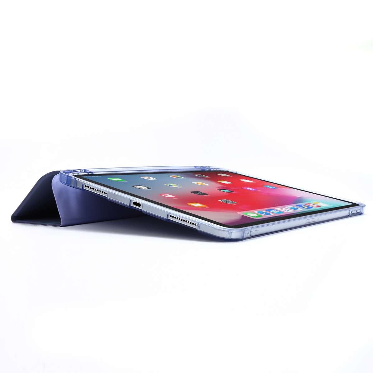 For iPad Pro 12.9 2022 / 2021 Multi-folding Horizontal Flip PU Leather + Shockproof A ... (Purple)
