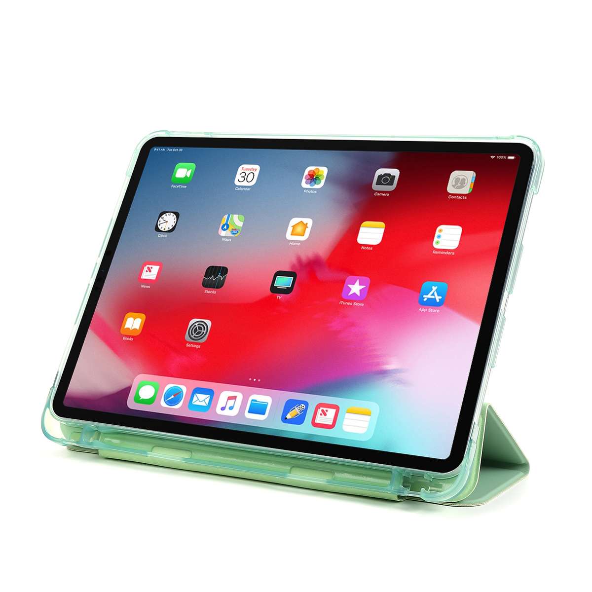 For iPad Pro 12.9 2022 / 2021 Multi-folding Horizontal Flip PU Leather + Shockproof Ai ... (Green)