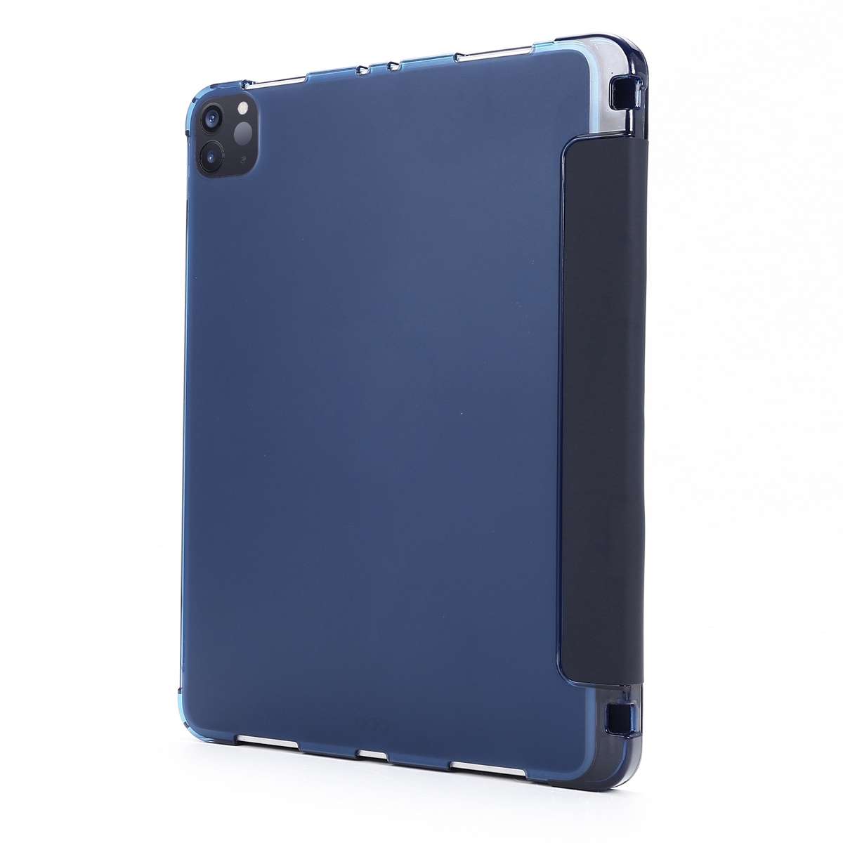 For iPad Pro 12.9 2022 / 2021 Multi-folding Horizontal Flip PU Leather + Shockproo ... (Dark Blue)