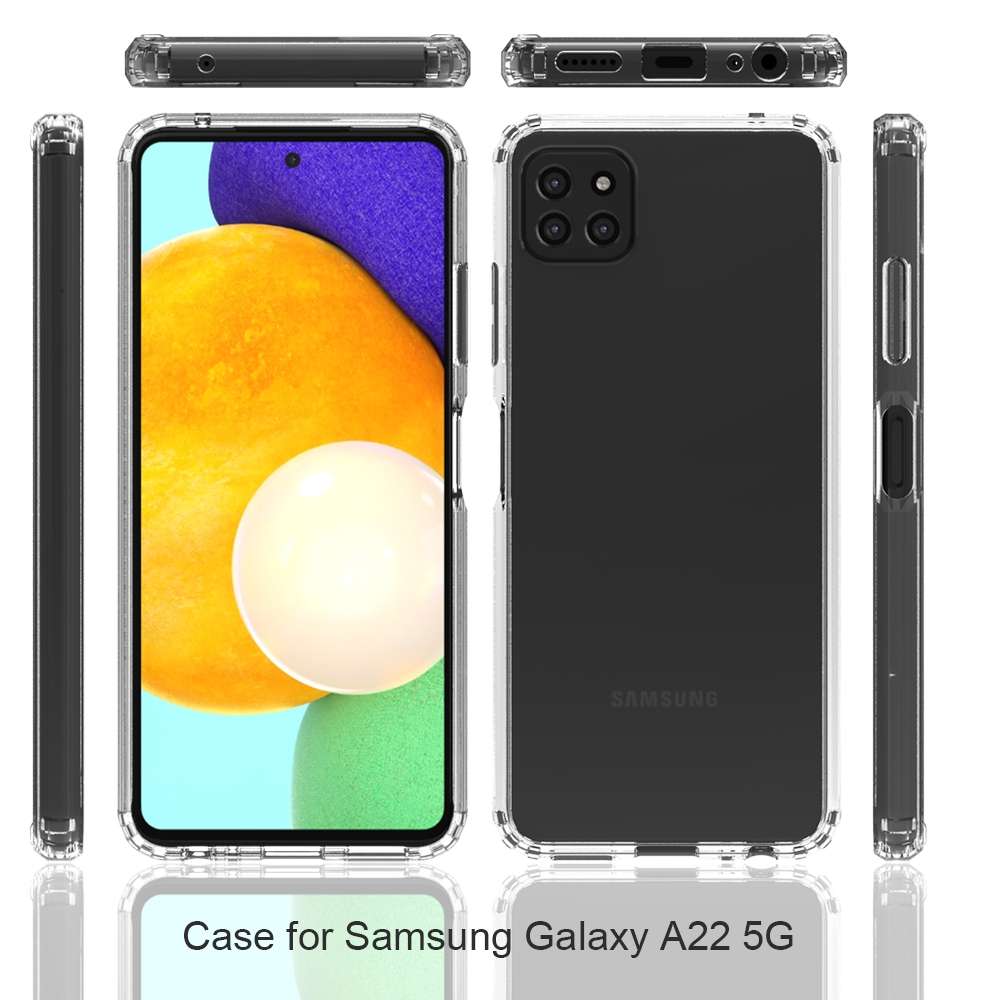 For Samsung Galaxy A22 5G Shockproof Scratchproof TPU + Acrylic Protective Case(Black)