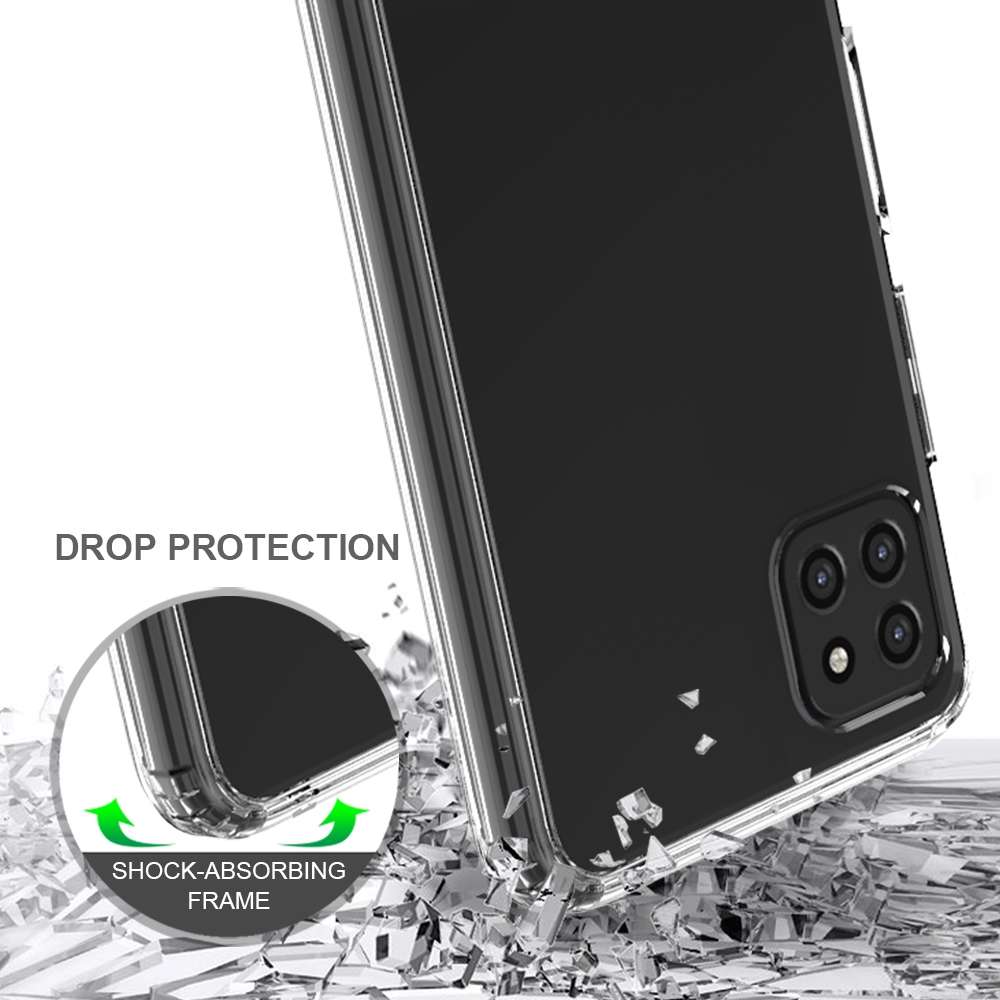 For Samsung Galaxy A22 5G Shockproof Scratchproof TPU + Acrylic Protective Case(Black)