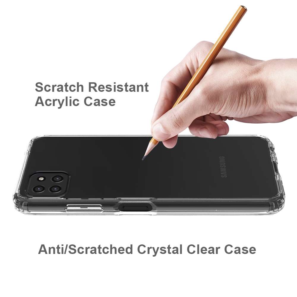 For Samsung Galaxy A22 5G Shockproof Scratchproof TPU + Acrylic Protective Case(Black)