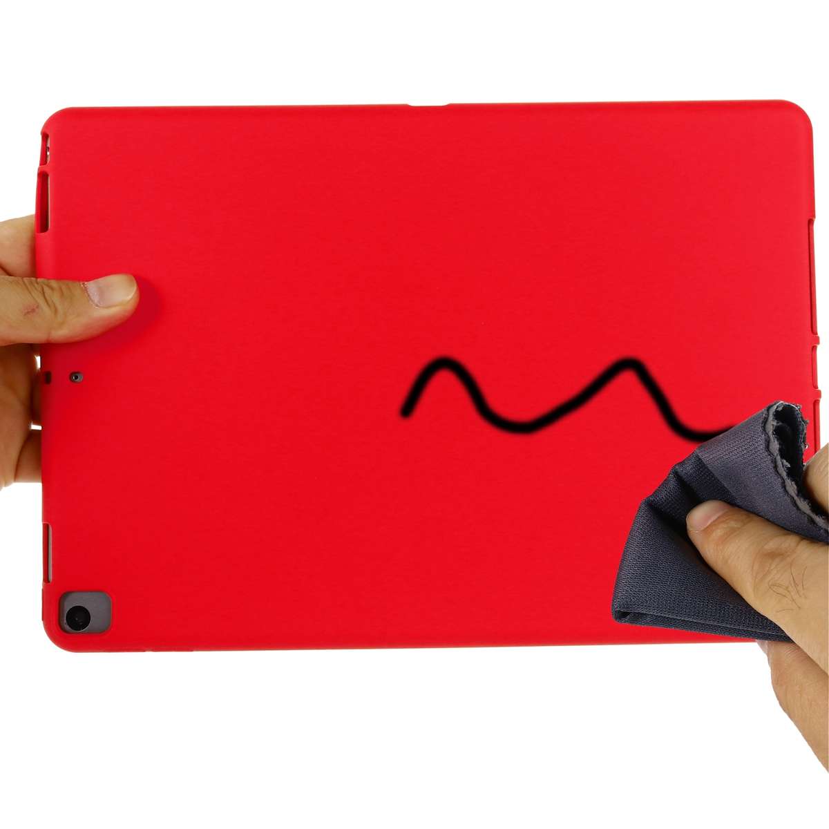Solid Color Liquid Silicone Dropproof Full Coverage Protective Case For iPad 10.2 2019 ... (Red)