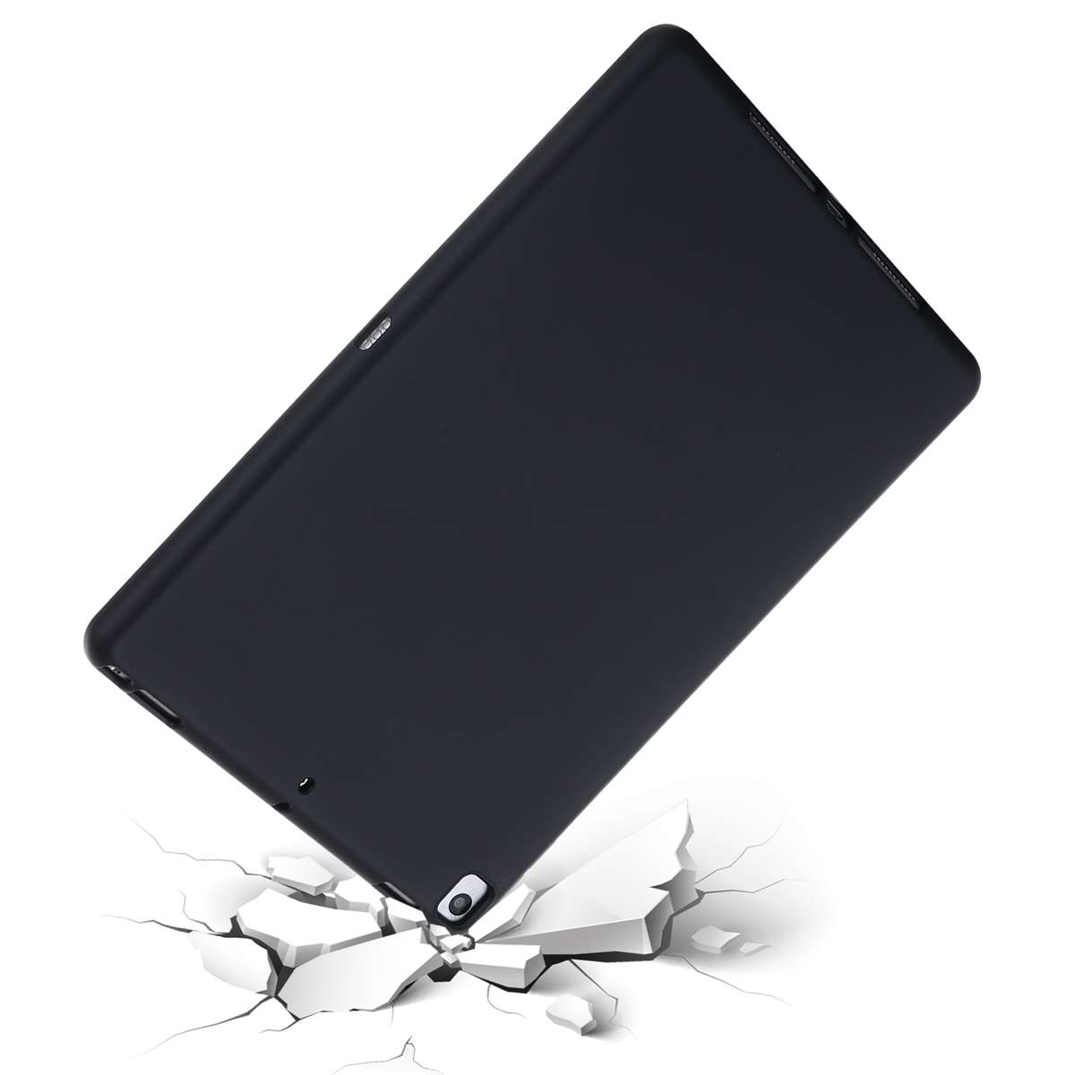 Solid Color Liquid Silicone Dropproof Full Coverage Protective Case For iPad 10.2 2019 ... (Black)