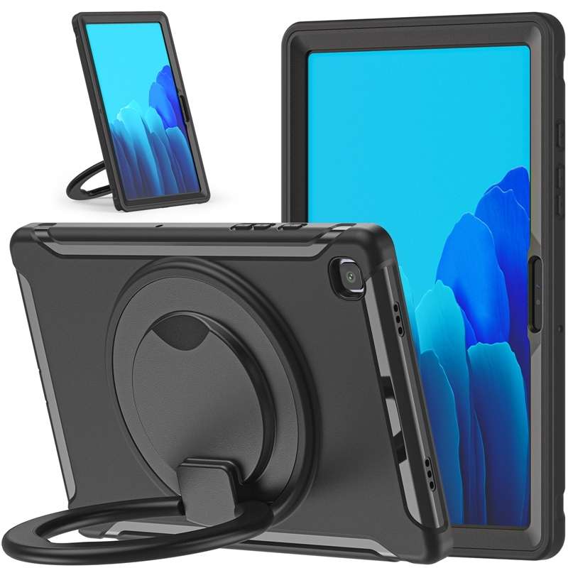 Shockproof TPU + PC Protective Case with 360 Degree Rotation Foldable Handle Grip Hold ... (Black)