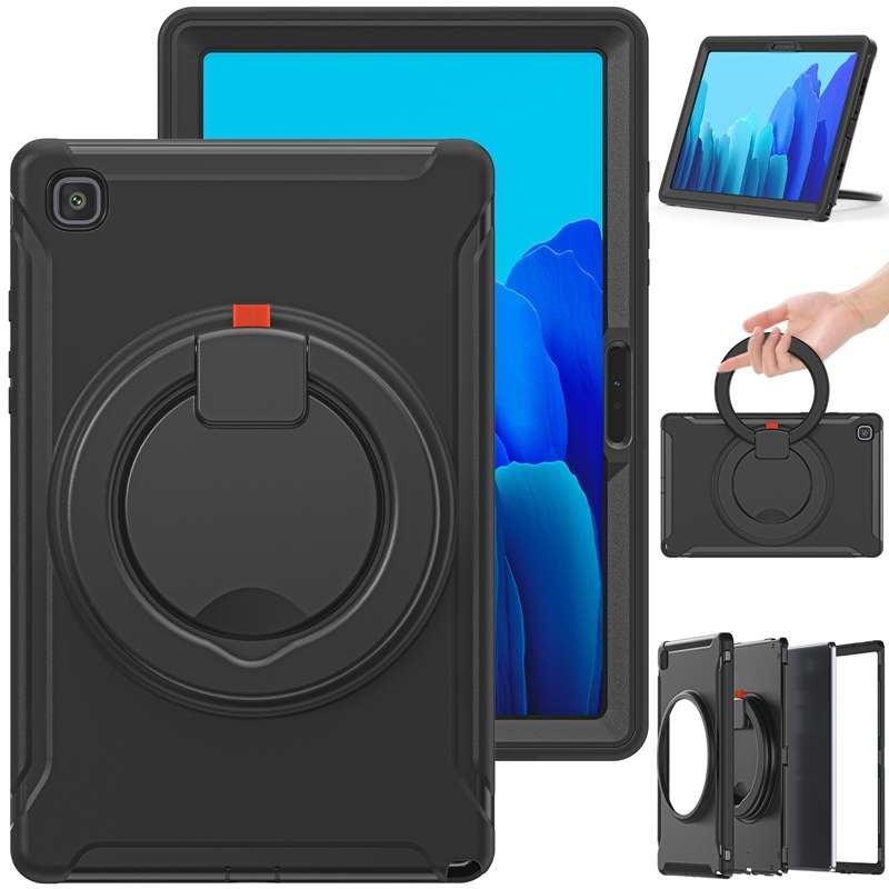 Shockproof TPU + PC Protective Case with 360 Degree Rotation Foldable Handle Grip Hold ... (Black)