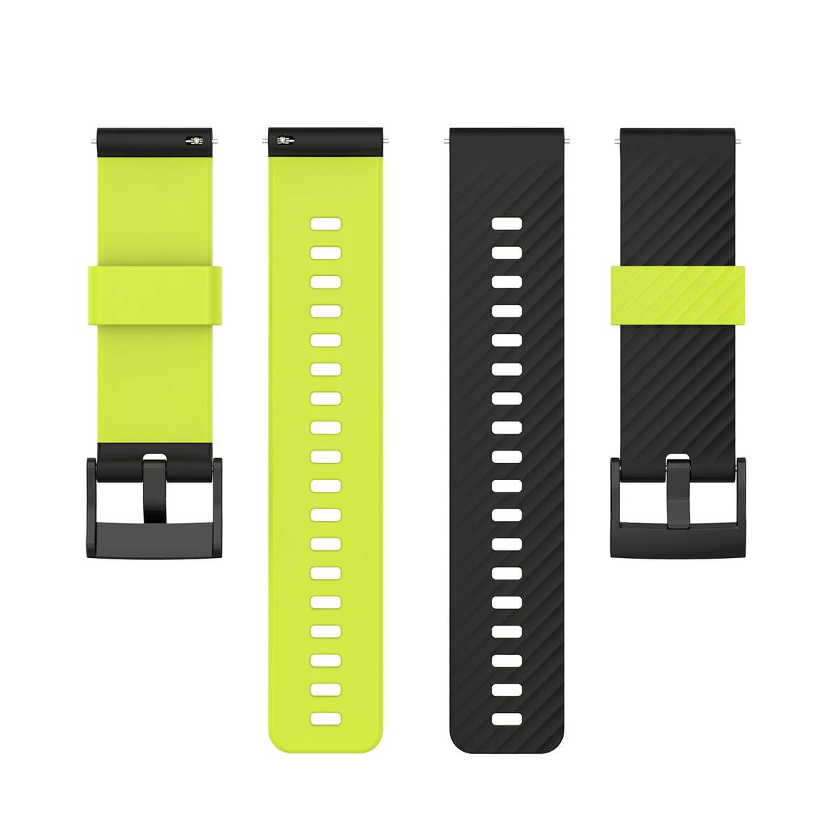 For Suunto 7 24mm Two-color Silicone Watch Band(Black Lime Green)