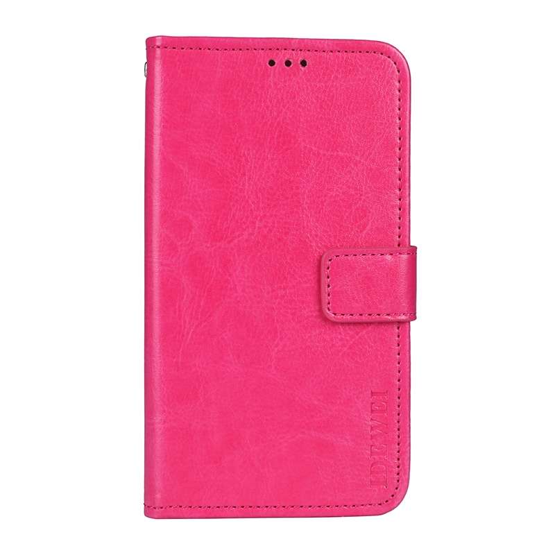 For Lenovo K13 idewei Crazy Horse Texture Horizontal Flip Leather Case with Holder ... (Rose Red)