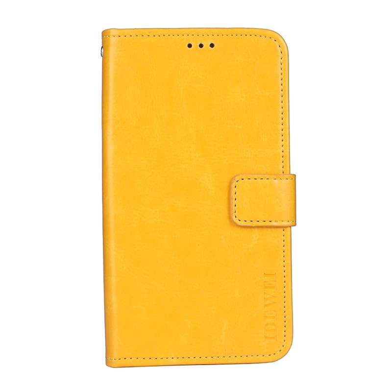 For Lenovo K13 idewei Crazy Horse Texture Horizontal Flip Leather Case with Holder & ... (Yellow)