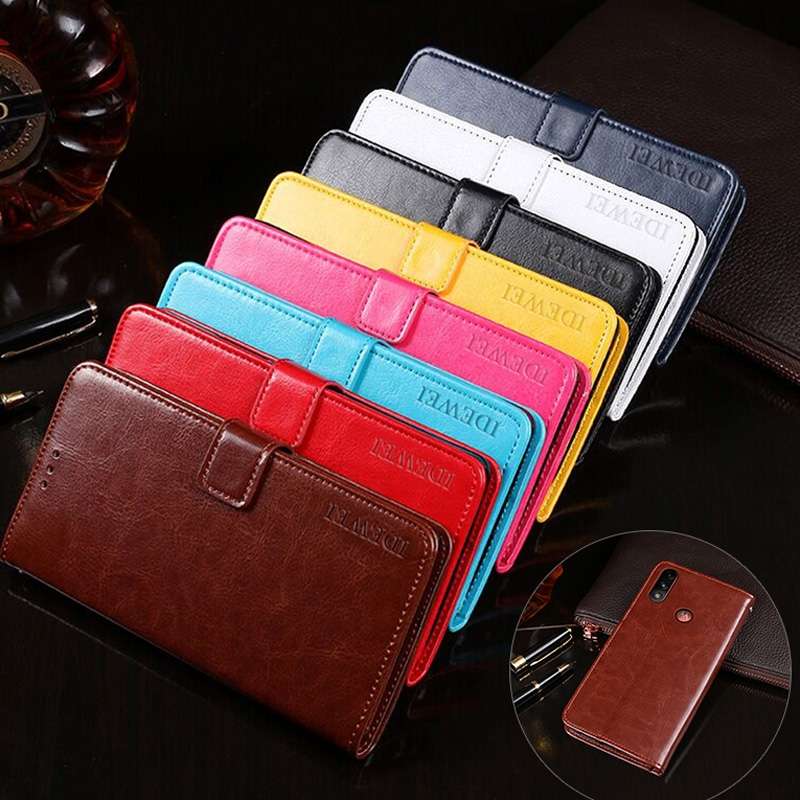 For Lenovo K13 idewei Crazy Horse Texture Horizontal Flip Leather Case with Holder & Ca ... (Blue)
