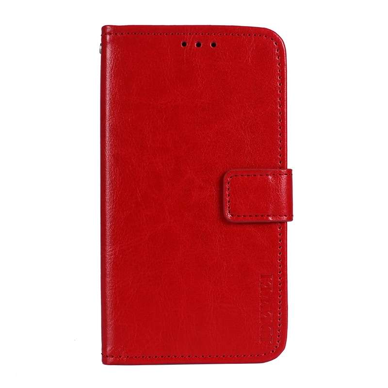 For Lenovo K13 idewei Crazy Horse Texture Horizontal Flip Leather Case with Holder & Car ... (Red)
