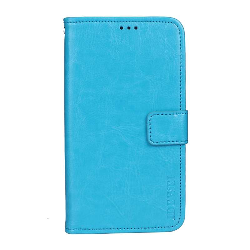 For Lenovo K13 idewei Crazy Horse Texture Horizontal Flip Leather Case with Holder ... (Sky Blue)