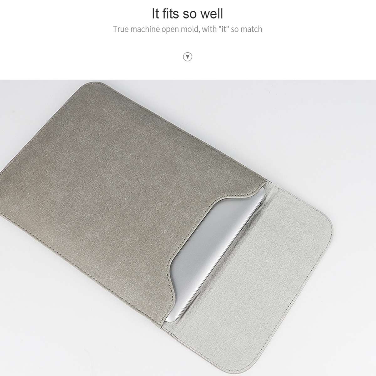 PU02 Ultra-thin Notebook Liner Bag with Small Bag, Size:11.6-12.5 inch(Light Grey)