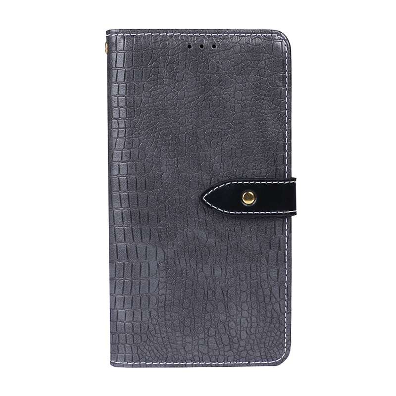 For Lenovo K13 idewei Crocodile Texture Horizontal Flip Leather Case with Holder & Card ... (Gray)