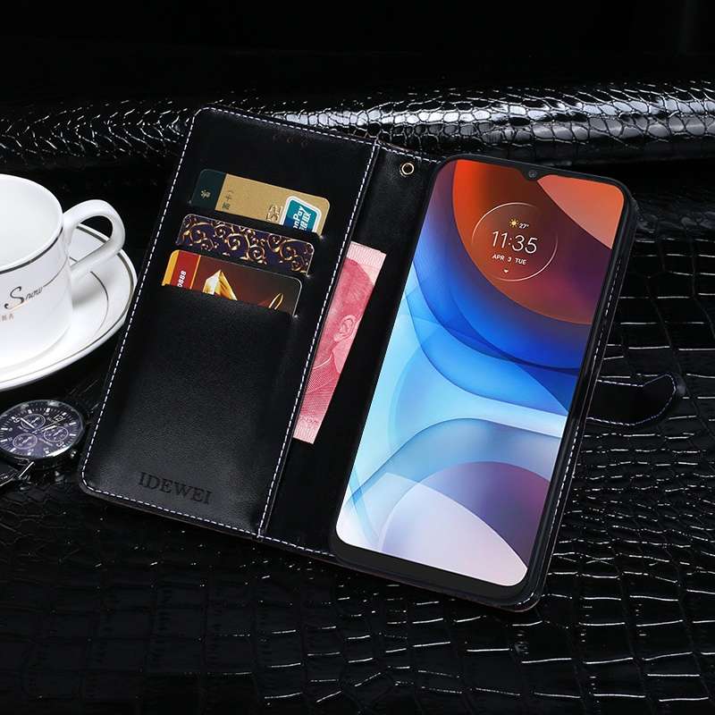 For Lenovo K13 idewei Crocodile Texture Horizontal Flip Leather Case with Holder & ... (Dark Blue)