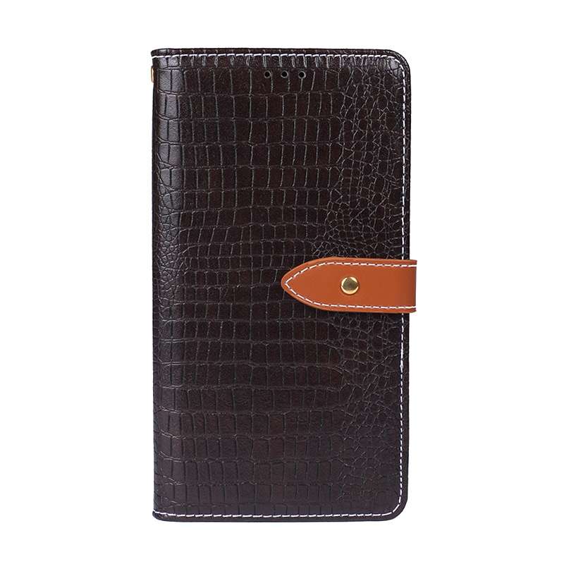 For Lenovo K13 Note idewei Crocodile Texture Horizontal Flip Leather Case with Ho ... (Dark Brown)