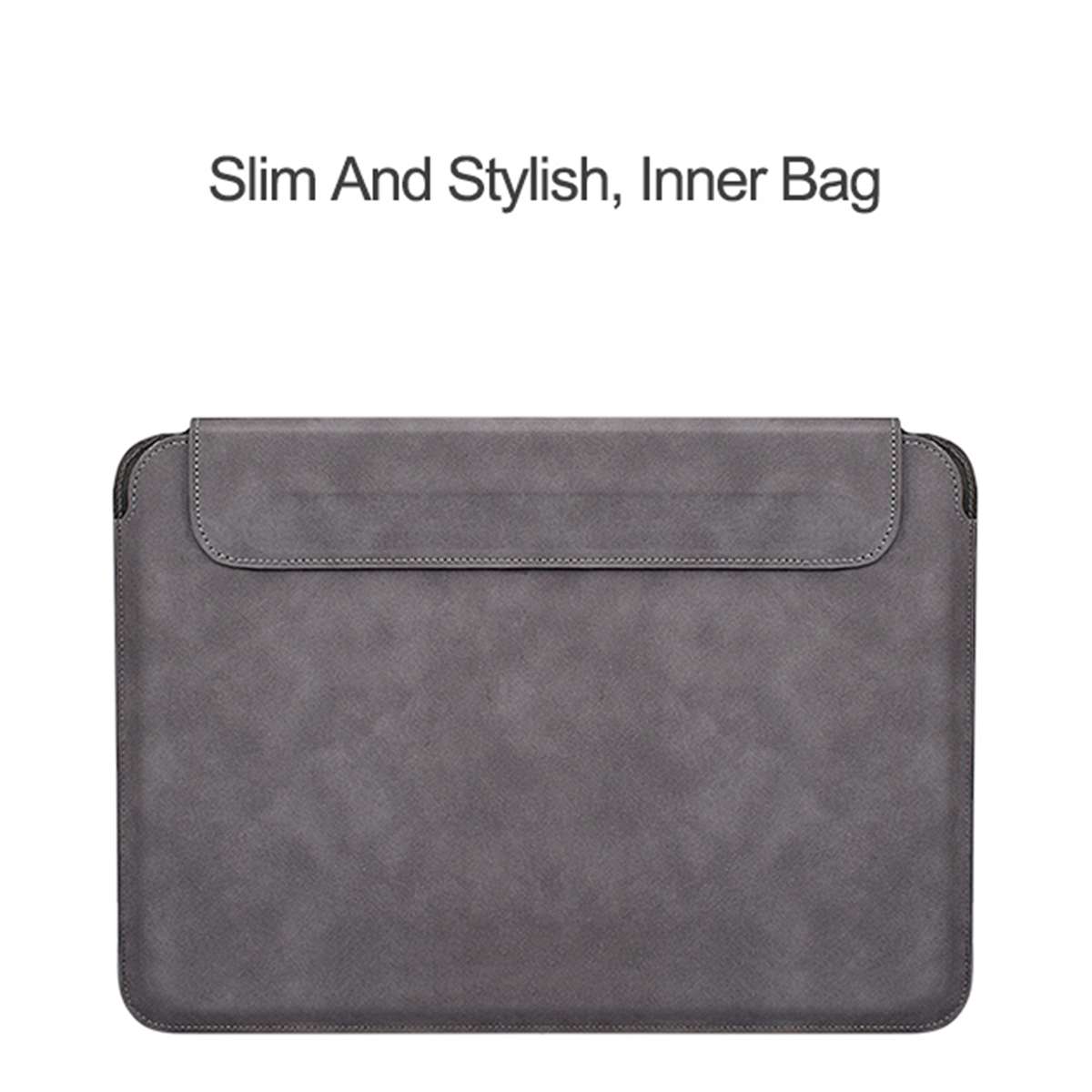 PU03 Lightweight Sheepskin Notebook Liner Bag, Size:14.1-15.4 inch(Deep Space Gray)