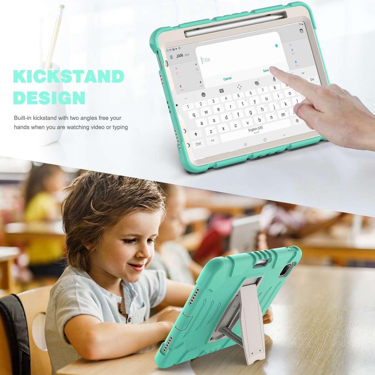 For iPad Pro 11 2022 / 2021 / 2020 / 2018 3-Layer Protection Screen Frame + PC + ... (Mint Green)