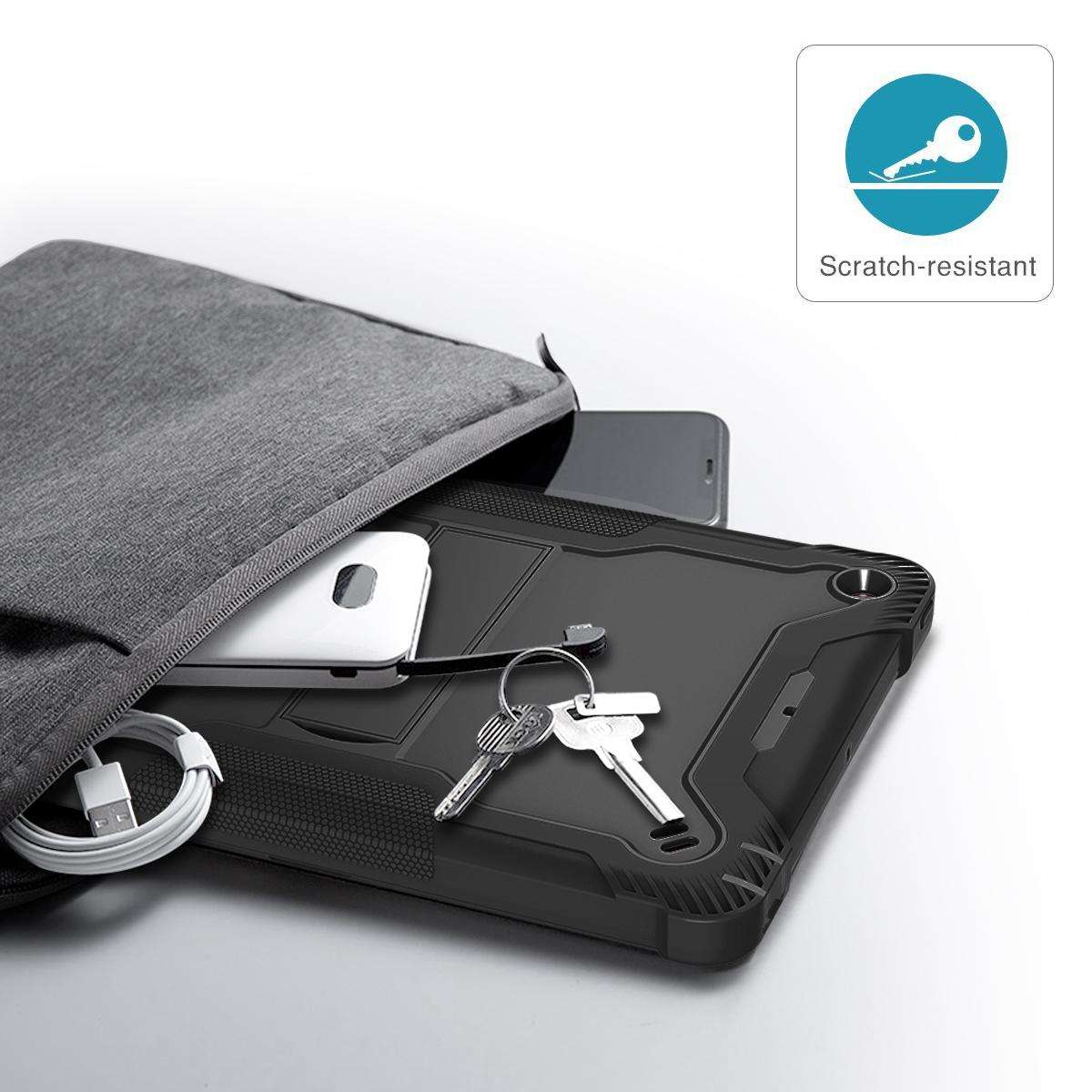 Silicone + PC Shockproof Protective Case with Holder For iPad 9.7 inch (2017/2018)(Black)