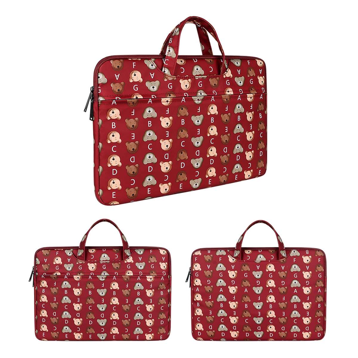 ST01DZ Lightweight Canvas Printed Laptop Bag, Size:14.1-15.4 inch(Red)