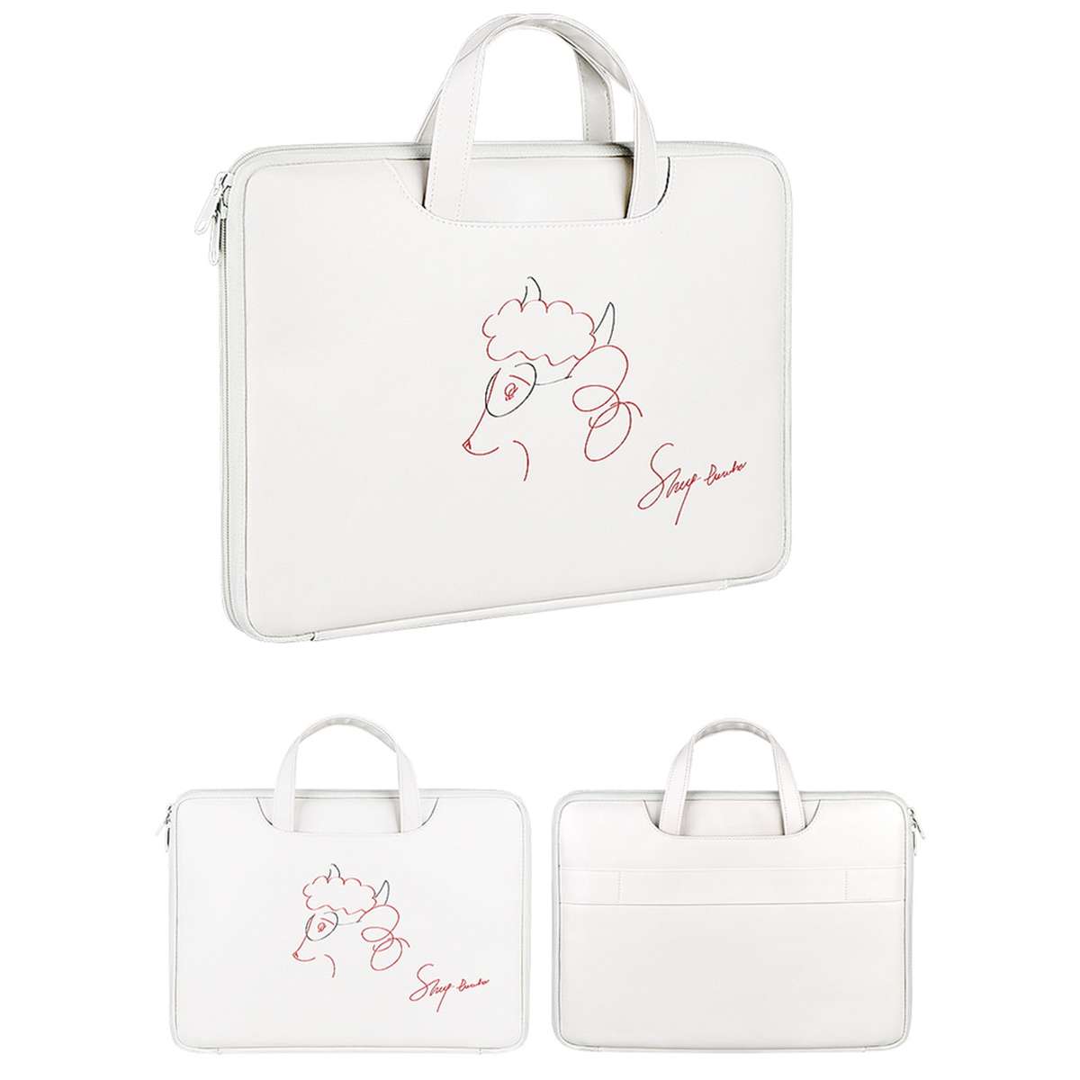ST01KT Lightweight PU Printed Laptop Bag, Size:13.3 inch(Sheep Head)