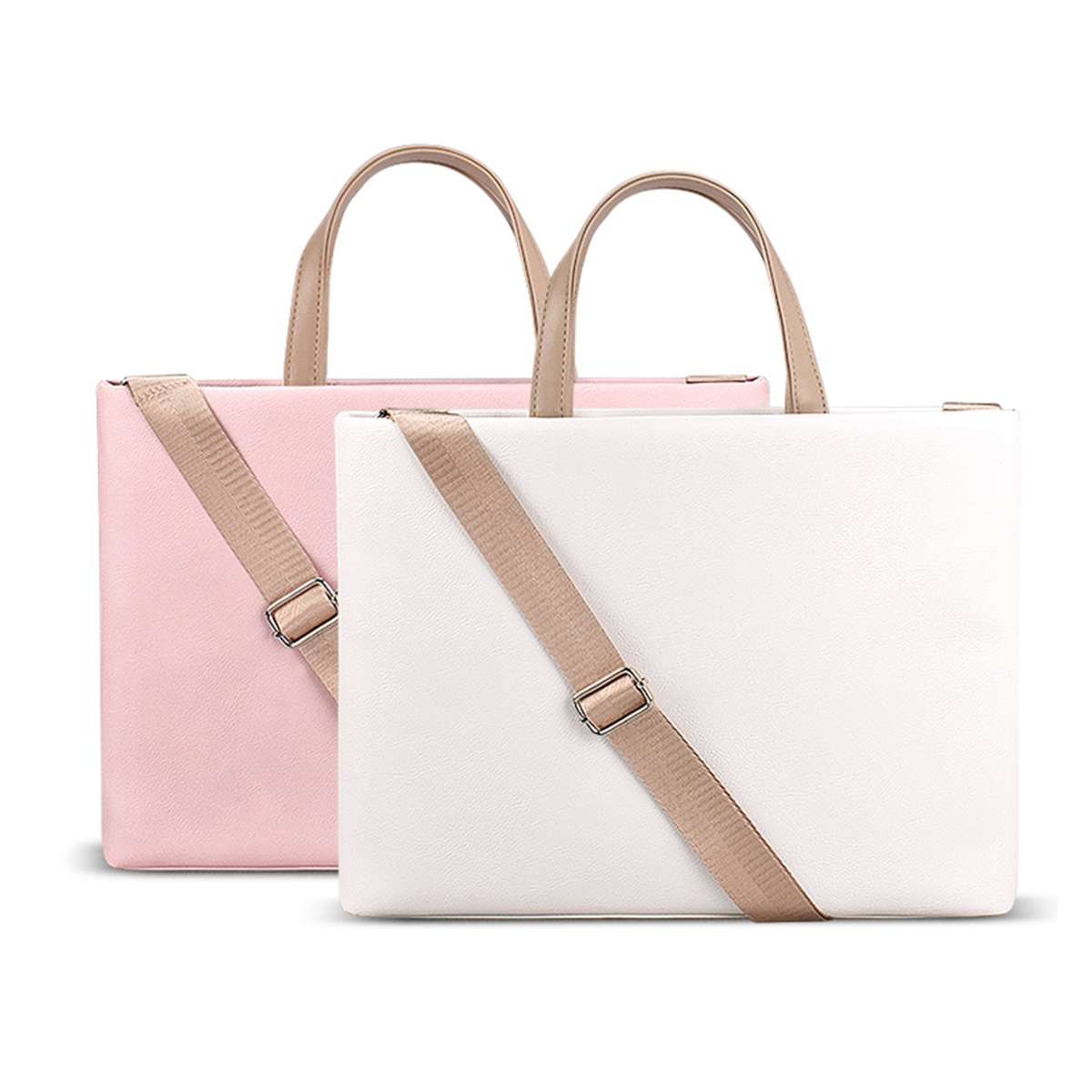 ST05SDZ Lightweight Notebook Laptop Bag with Detachable Shoulder Strap, Size:13 ... (Creamy White)