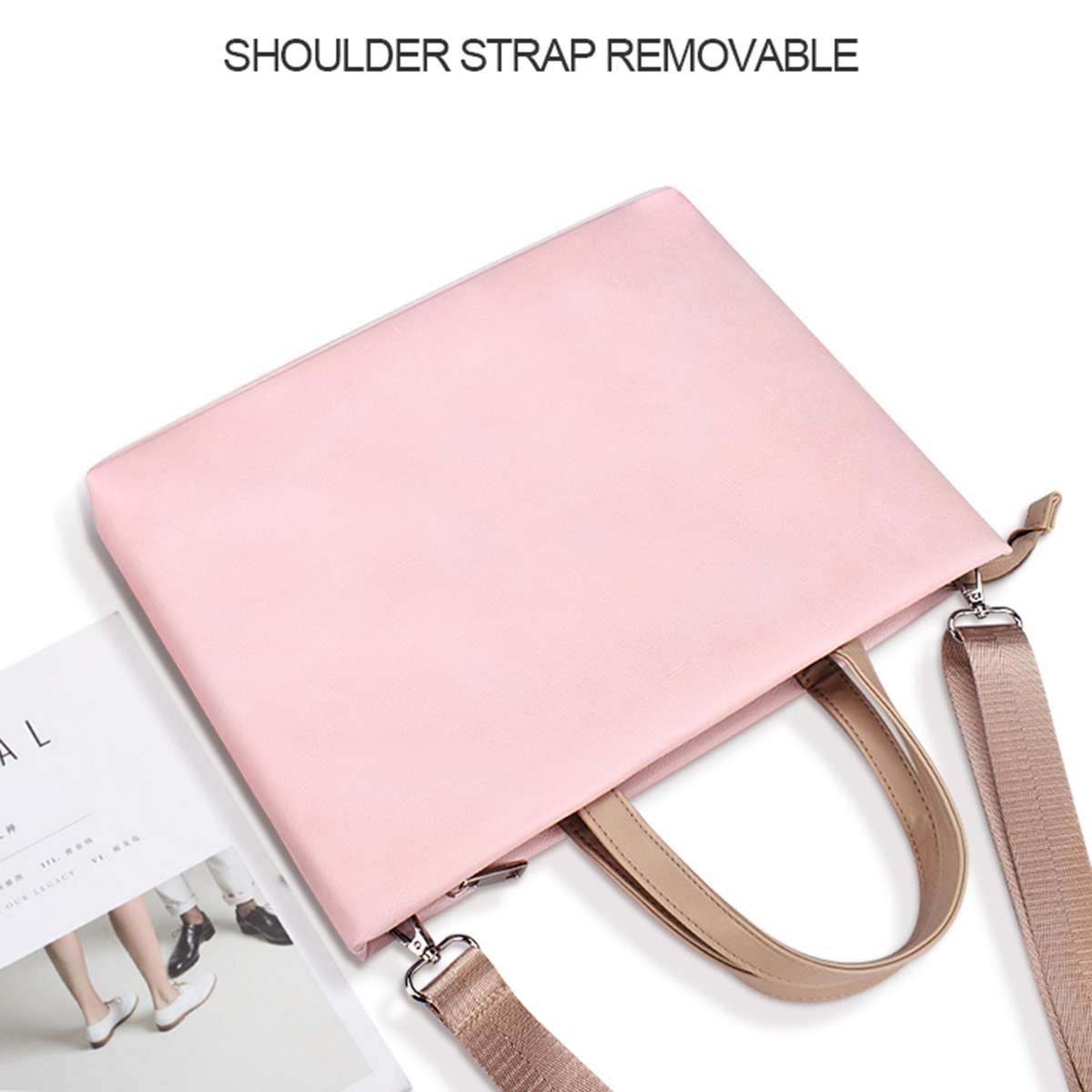 ST05SDZ Lightweight Notebook Laptop Bag with Detachable Shoulder Strap, Size:13 ... (Creamy White)