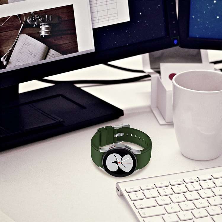 For Samsung Galaxy Watch4 40mm Silicone Watch Band(Army Green)