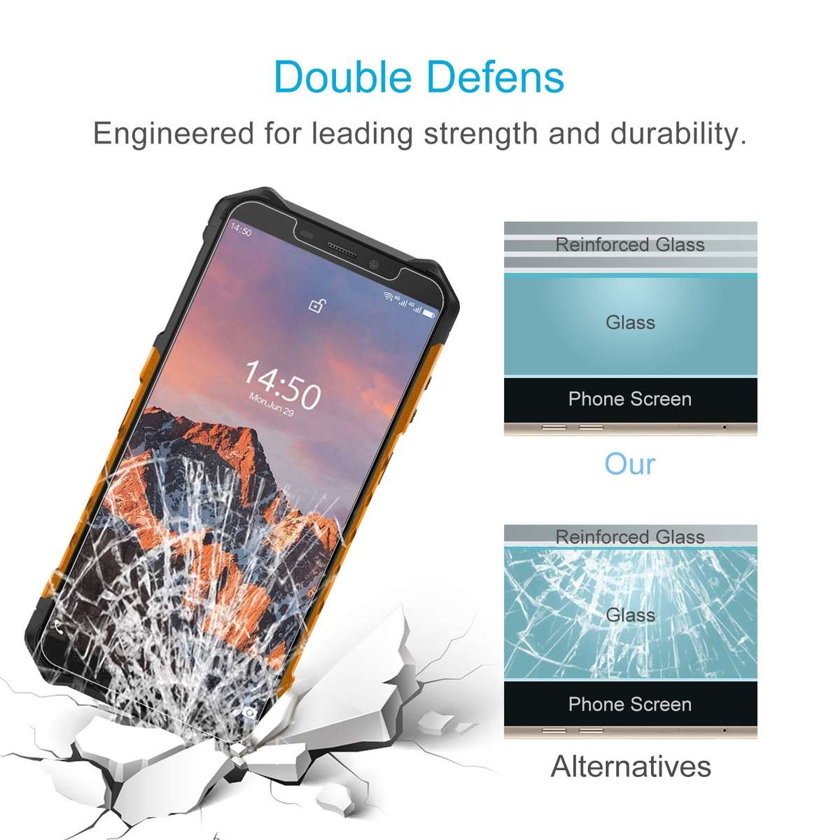 For Ulefone Armor X5 Pro 50 PCS 0.26mm 9H 2.5D Tempered Glass Film