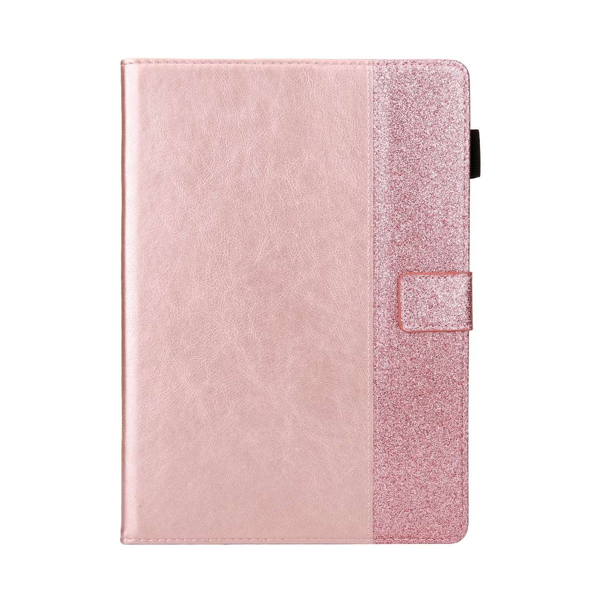 Glitter Powder Stitching Hot-pressed Changing PU Leather Tablet Case with Holder & Card ... (Pink)