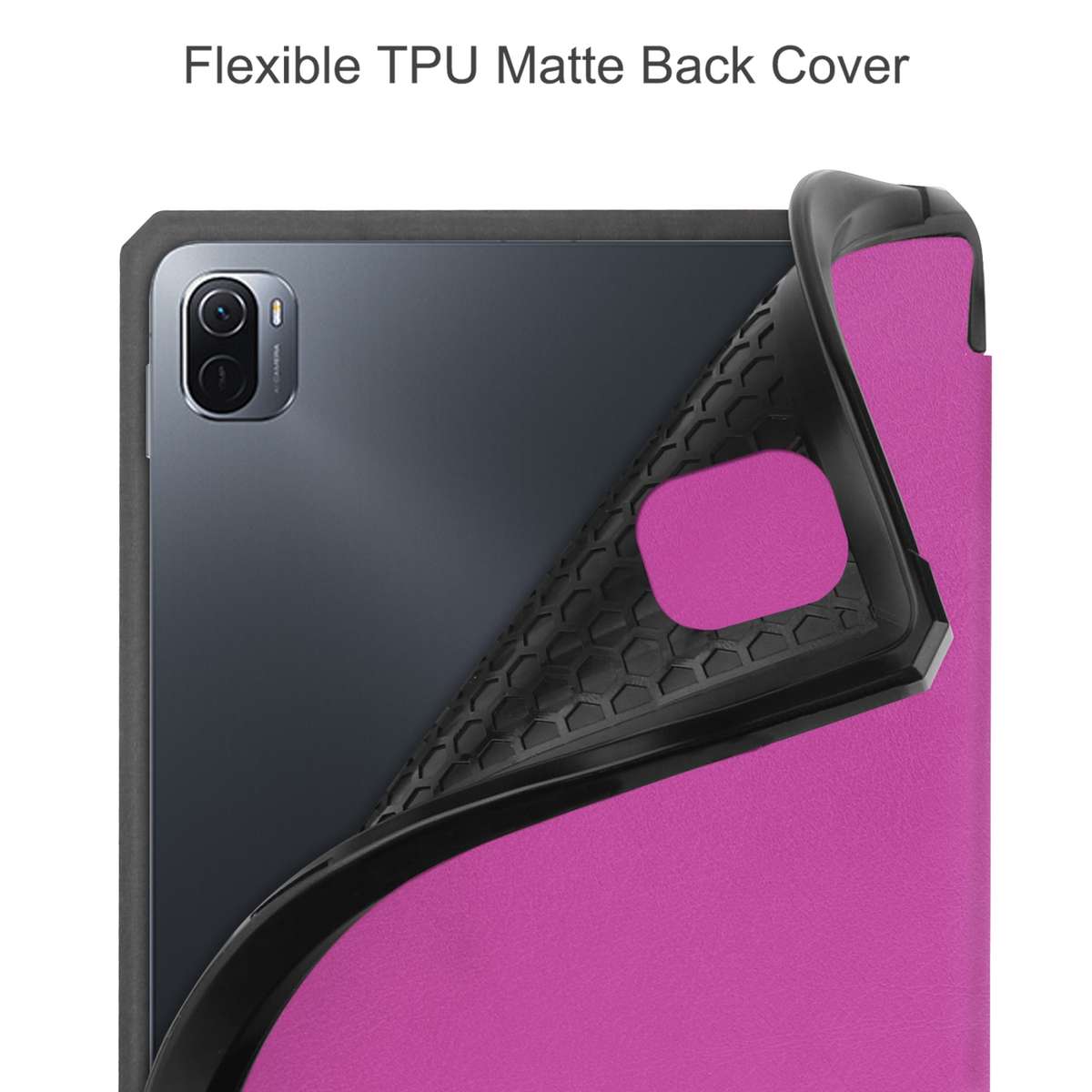For Xiaomi Pad 5 / 5 Pro Custer Texture Horizontal Flip Leather Case with Three-foldi ... (Purple)