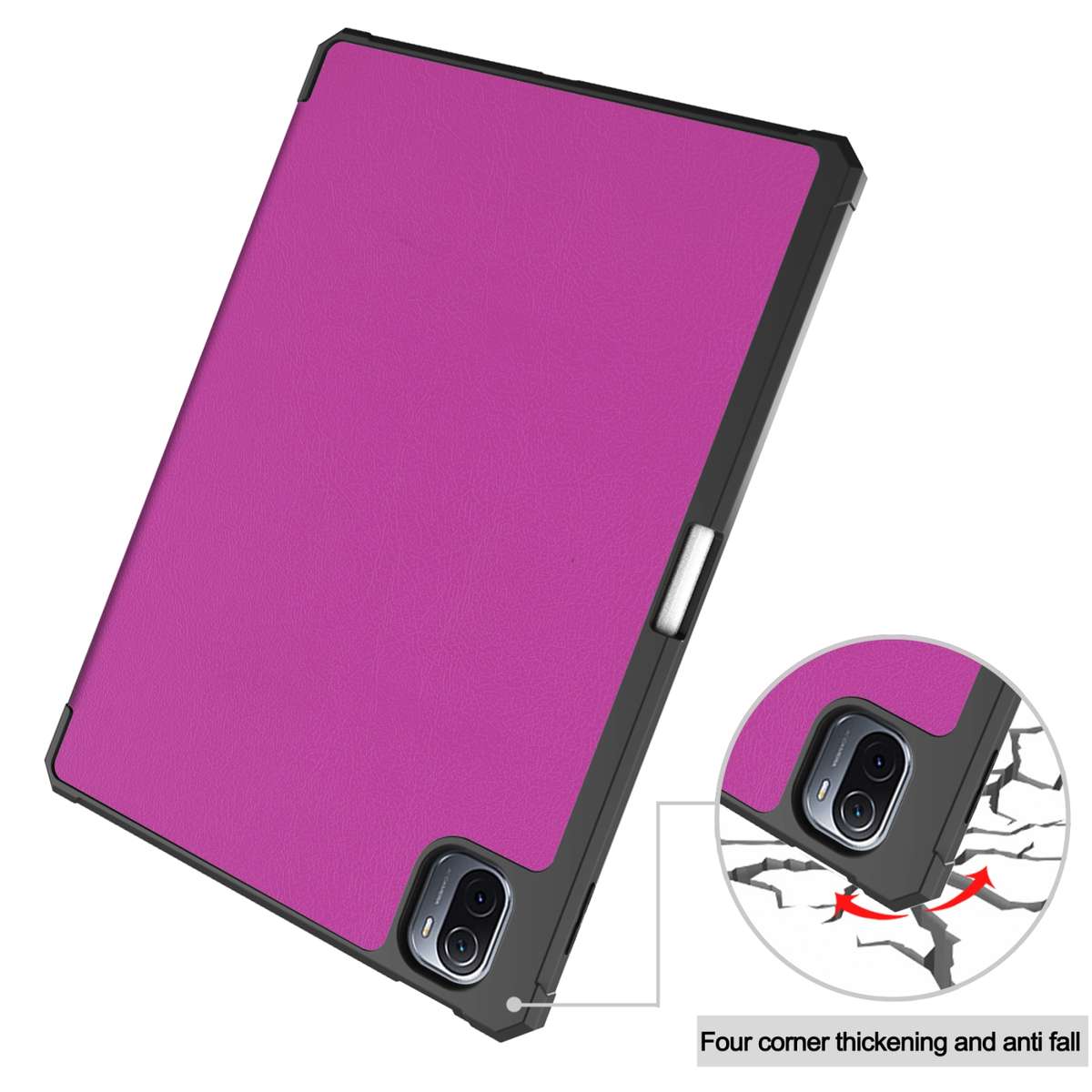 For Xiaomi Pad 5 / 5 Pro Custer Texture Horizontal Flip Leather Case with Three-foldi ... (Purple)