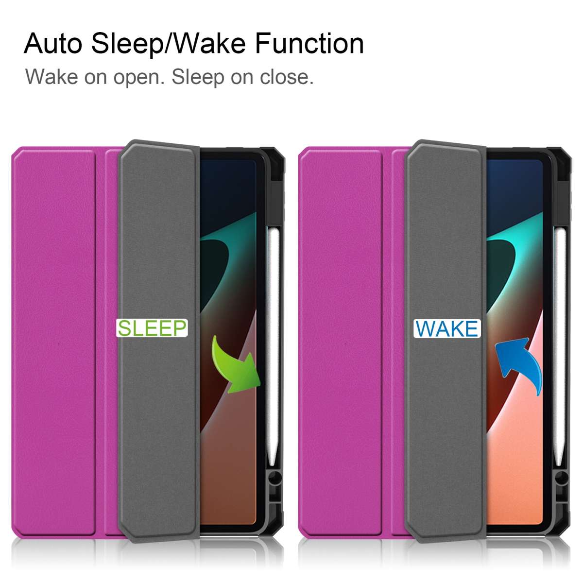 For Xiaomi Pad 5 / 5 Pro Custer Texture Horizontal Flip Leather Case with Three-foldi ... (Purple)