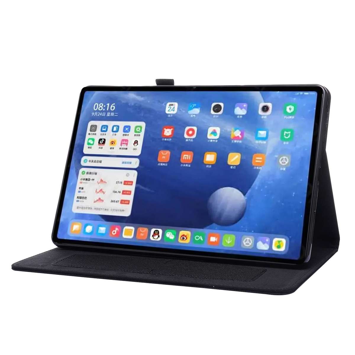 For Xiaomi Pad 5 / 5 Pro Horizontal Flip TPU + Fabric PU Leather Protective Case with ... (Black)