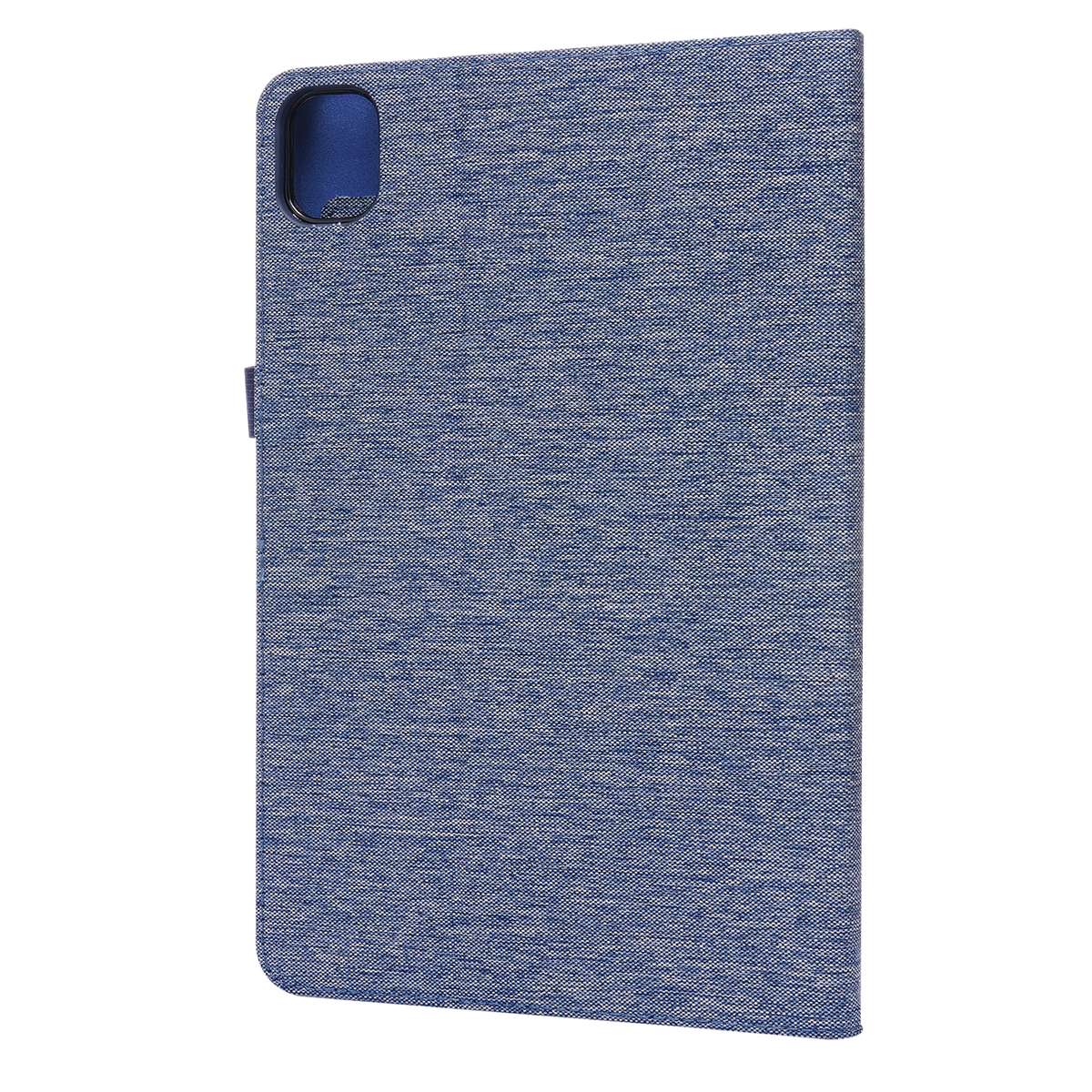 For Xiaomi Pad 5 / 5 Pro Horizontal Flip TPU + Fabric PU Leather Protective Case w ... (Dark Blue)