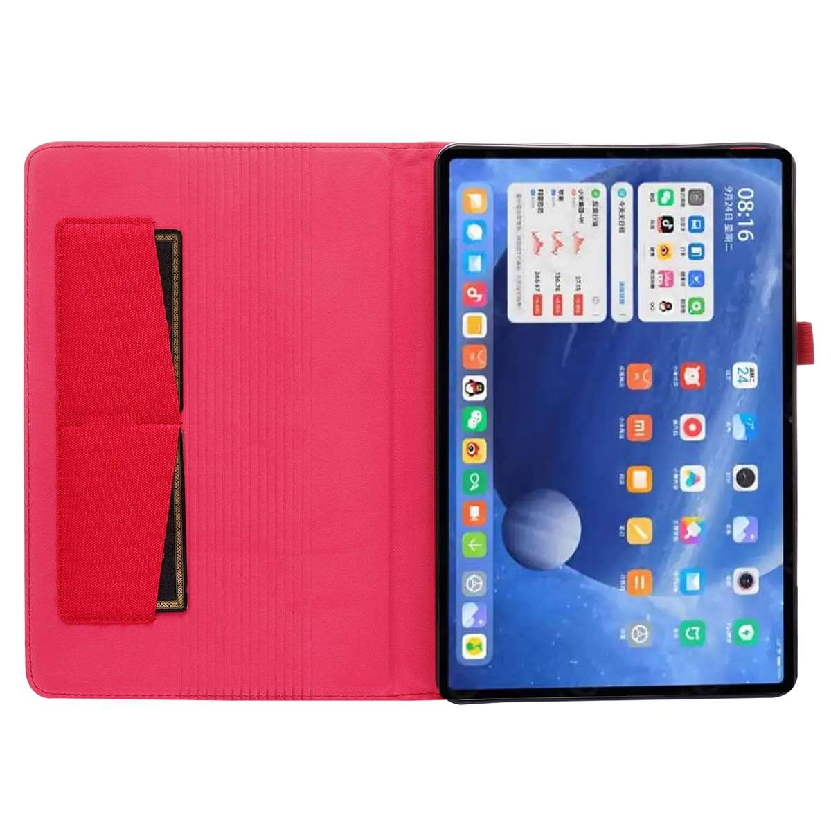For Xiaomi Pad 5 / 5 Pro Horizontal Flip TPU + Fabric PU Leather Protective Case with Na ... (Red)