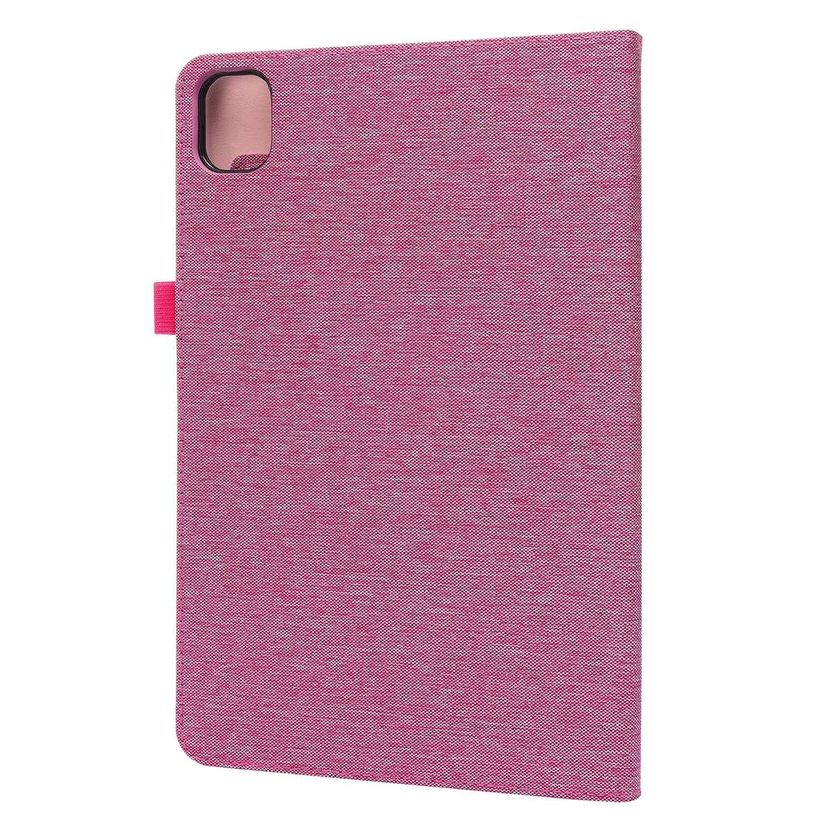 For Xiaomi Pad 5 / 5 Pro Horizontal Flip TPU + Fabric PU Leather Protective Case wi ... (Rose Red)
