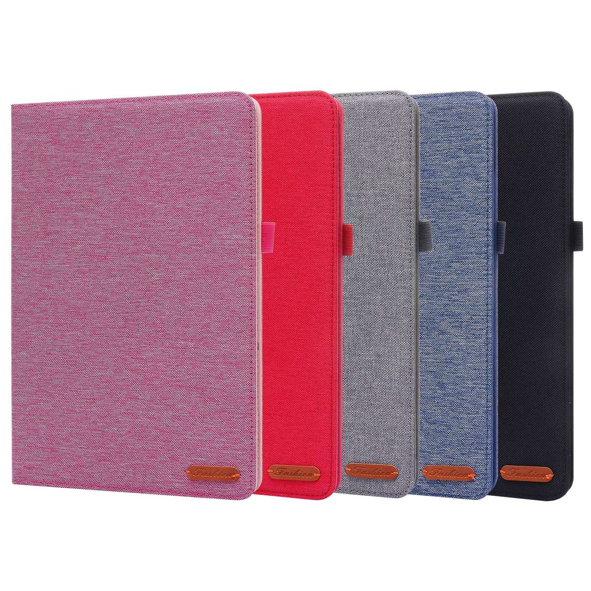 For Xiaomi Pad 5 / 5 Pro Horizontal Flip TPU + Fabric PU Leather Protective Case with N ... (Grey)