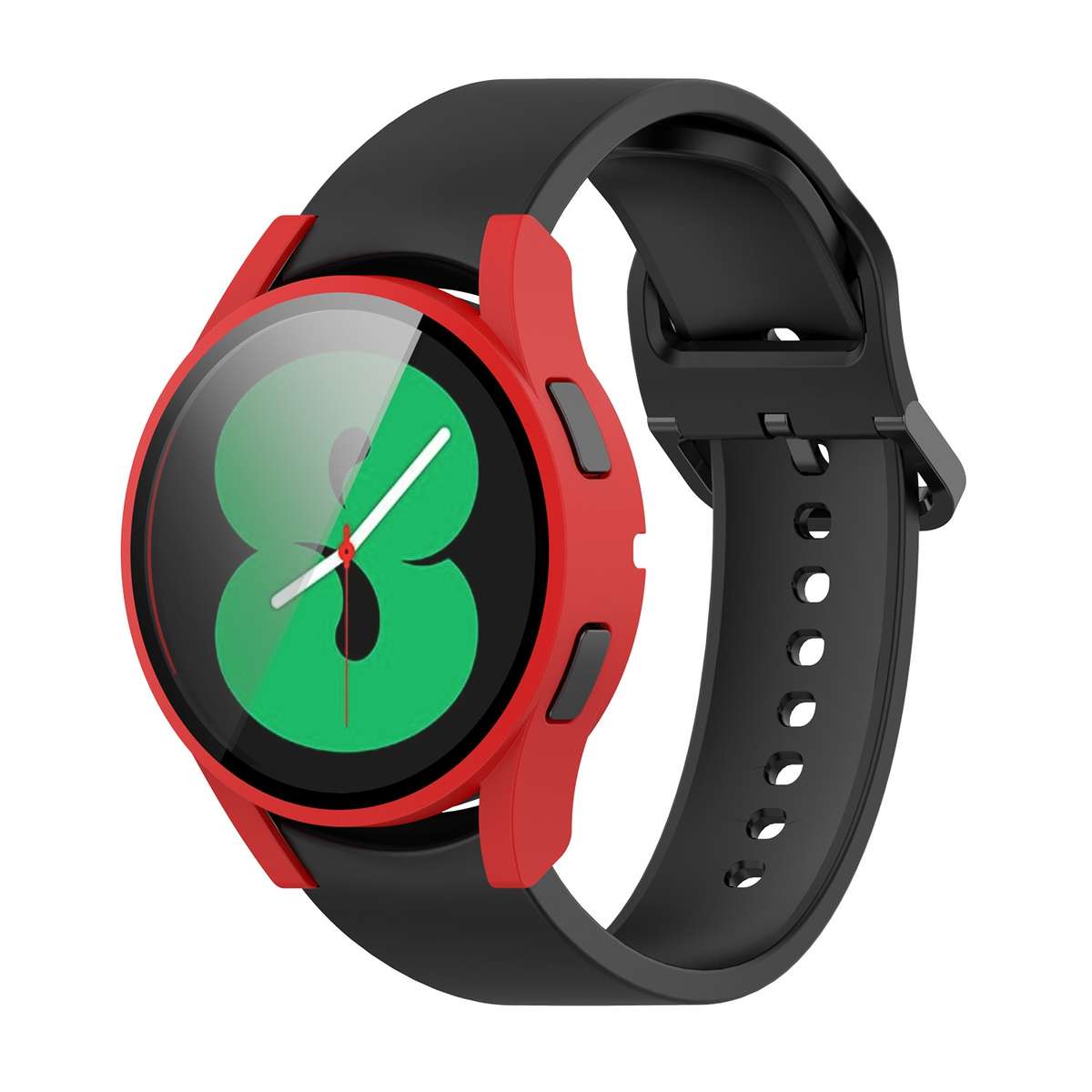 For Samsung Galaxy Watch4 40mm PC Protective Case with Tempered Glass Film(Red)