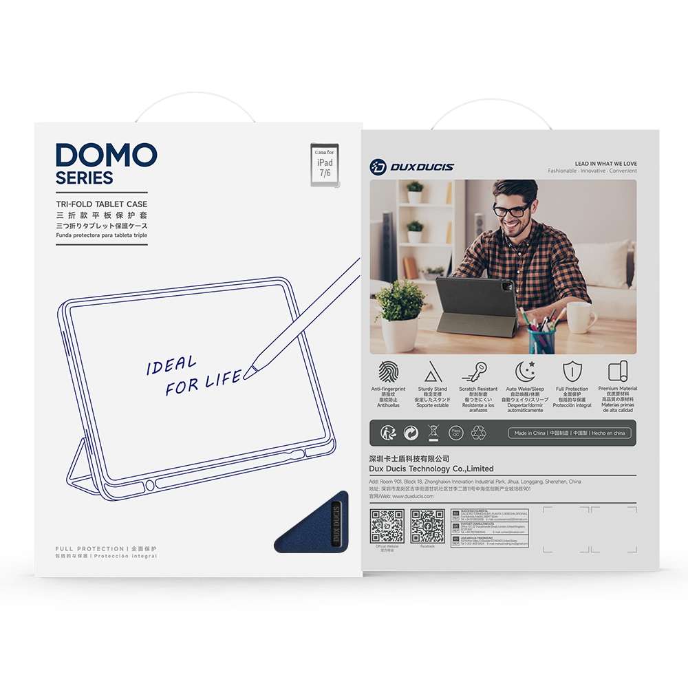For iPad mini 7 / mini 6 DUX DUCIS Domo Series Horizontal Flip Magnetic TPU + PU Leathe ... (Blue)