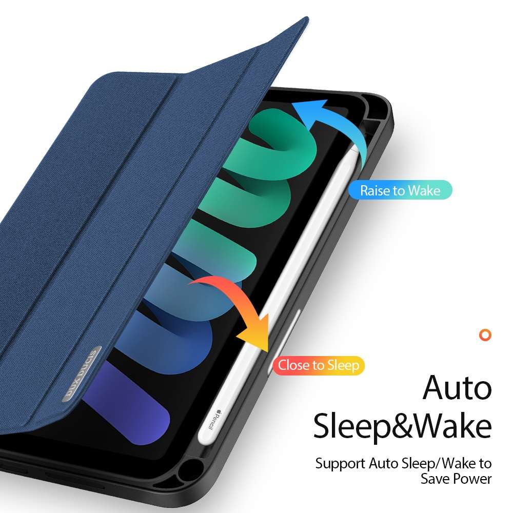 For iPad mini 7 / mini 6 DUX DUCIS Domo Series Horizontal Flip Magnetic TPU + PU Leathe ... (Blue)